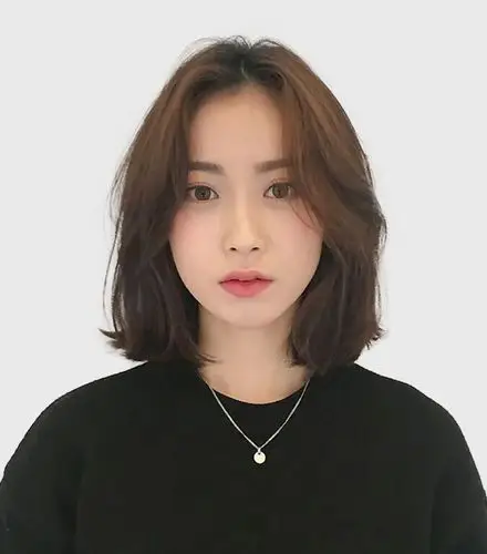 圆脸_手织真人发假发发套女短发卷发锁骨发八字刘海网红圆脸 发型设计