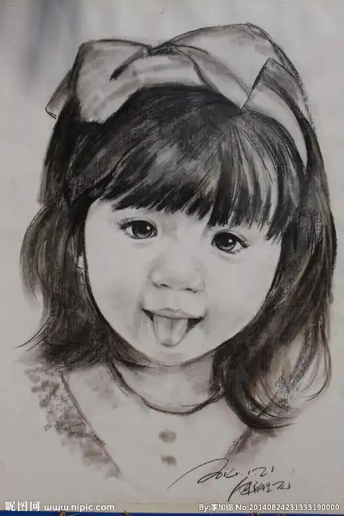 儿童肖像画图片