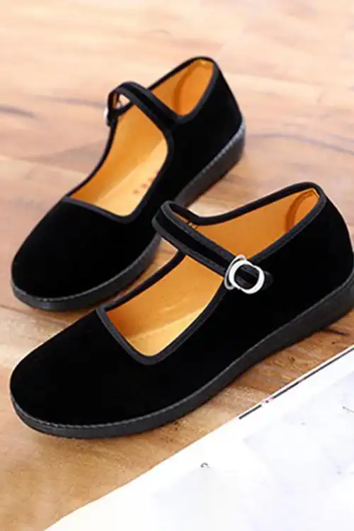 老北京布鞋女鞋平底单鞋休闲工作鞋女黑色软底跳舞女鞋妈妈鞋防滑