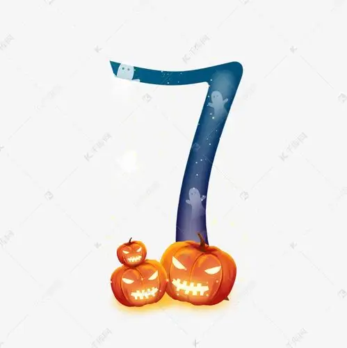 卡通恐怖万圣节数字7