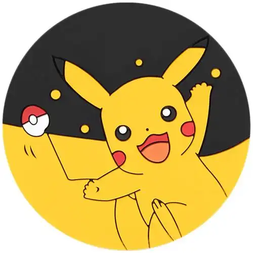 汽车车水杯垫皮卡丘可爱卡通圆形硅胶车用车载防滑垫