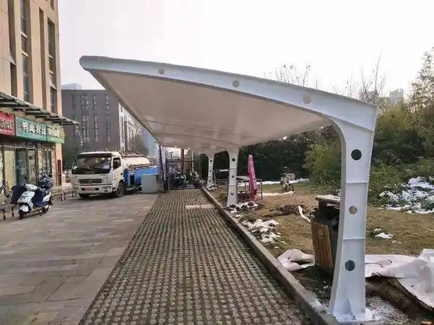 茂名膜结构自行车棚简易钢结构车棚制作安装