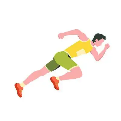 赛跑者运动员马拉松比赛跑步运动锻炼奔跑扁平风低多边形跑步的人健身