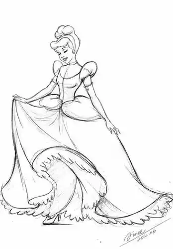 迪士尼公主们的素描作品欣赏