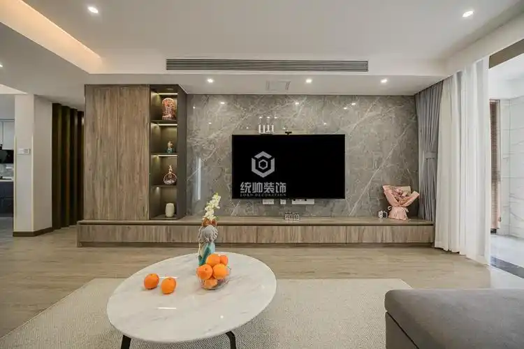 浦东新区高行馨苑120平方现代简约风格三室二厅客厅装修效果图