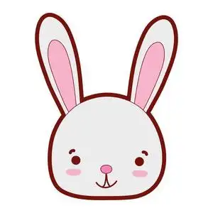 线色微笑兔头野生动物插图照片