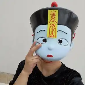 中国僵尸服装儿童小鱼套装僵小鱼帽子抖音cosplay衣服2020脸谱