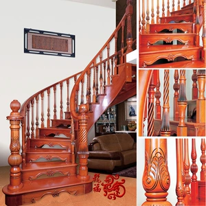 上海实木楼梯 上海楼梯扶手 实木围栏栏杆红木定做 上海别墅楼梯