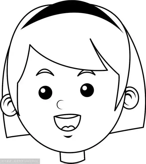肖像漂亮的小女孩快乐的轮廓