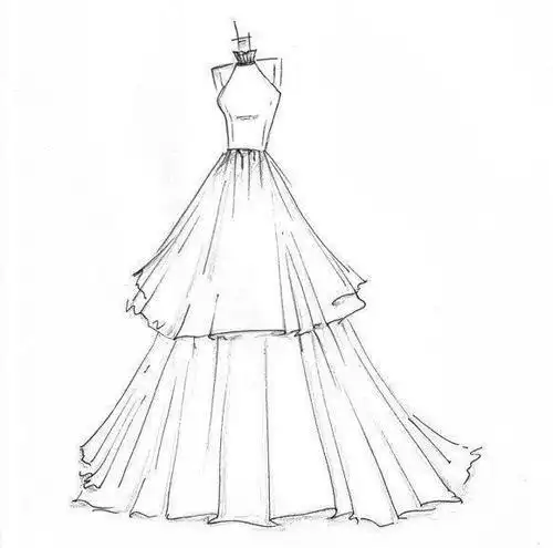 服装设计礼服简笔画