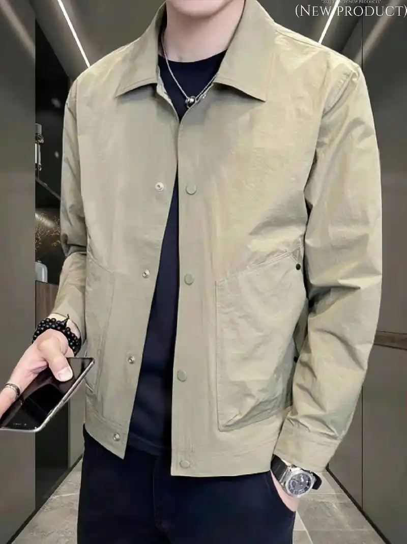 春秋薄款翻领休闲夹克外套!简约大方,时尚立领设计,合体版型.有质感