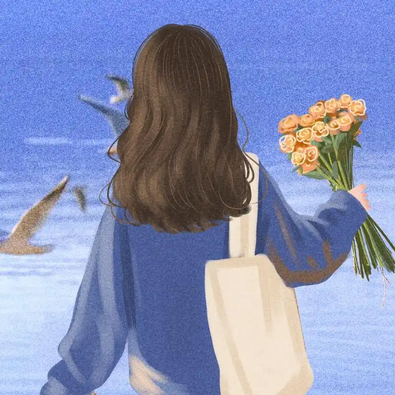 手绘女生多张背影图|无水印分享|96送给大家 愿生活不太拥挤,愿美好