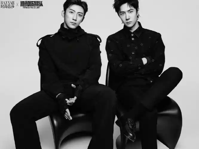 黄景瑜超话黄景瑜×时尚芭莎    黄景瑜×王一博《维和防爆队》时尚