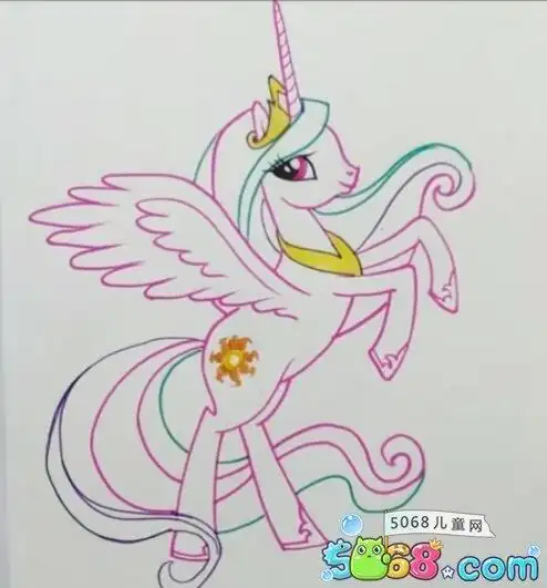 宇宙公主简笔画涂色