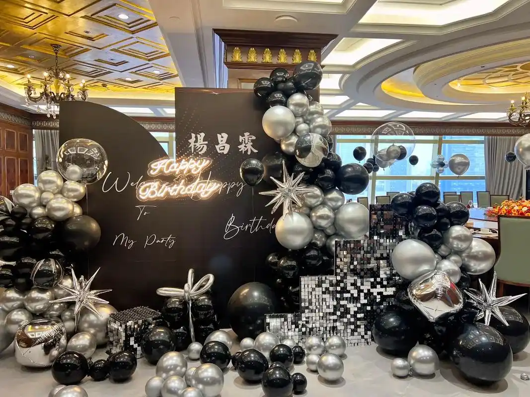 深圳餐厅男士生日宴布置.