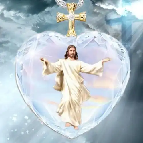 比菲 银色爱情水晶十字架项链双色吊坠男女时尚水晶耶稣