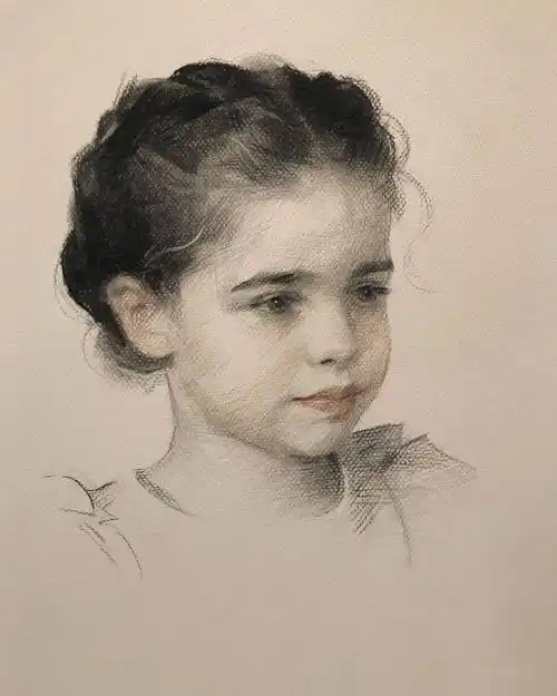 简洁灵动的素描把肖像画出了灵魂