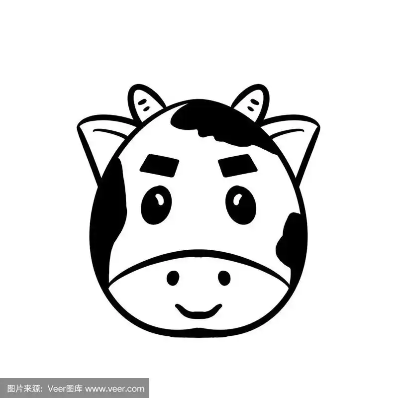 画牛头,动物卡通