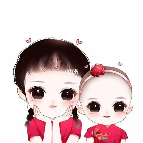 今日最佳超级可爱的姐弟手绘头像手绘插画绘画卡通动漫头像