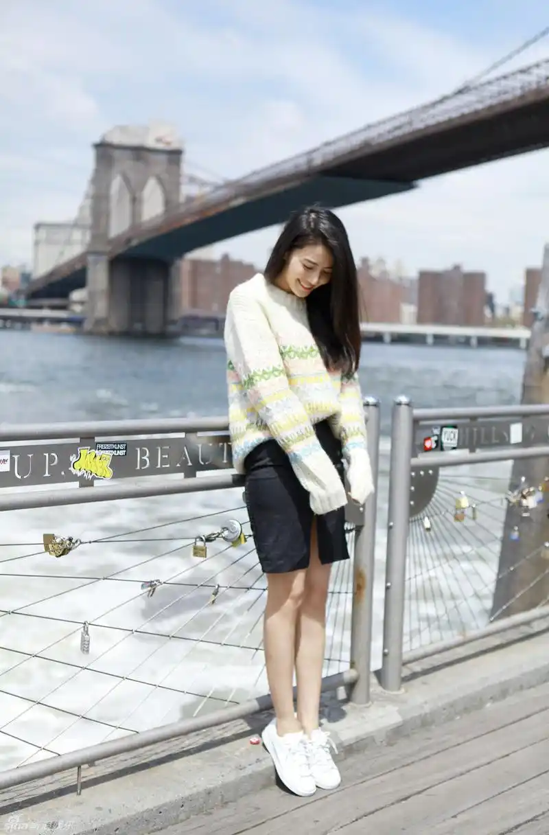 高圆圆纽约街拍照曝光 风中发型凌乱仍是女神(组图)