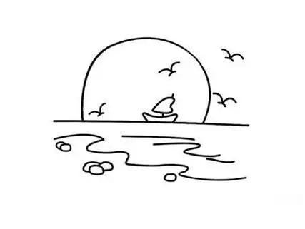 日落简笔画
