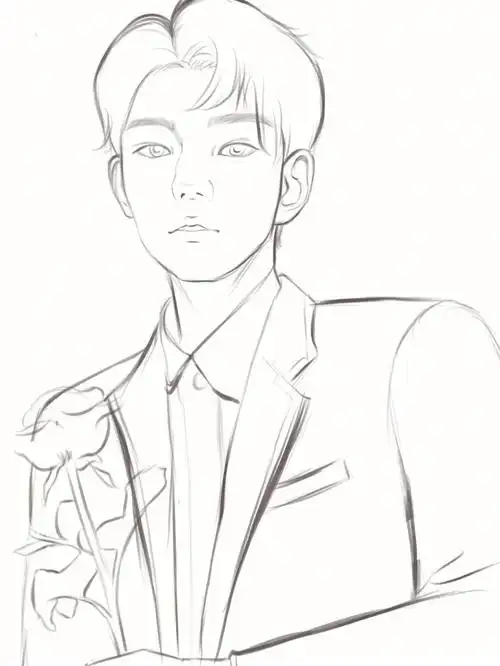 收了我的花忘了你的他#王源  #绘画  #procreate