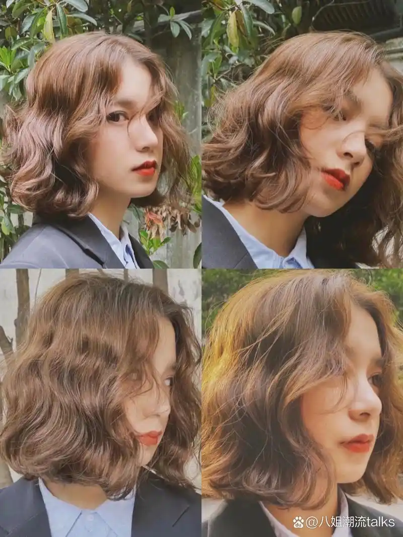 中短发烫发蛋卷头法式烫发复古卷发显脸小发型 昆明烫发 昆明染发