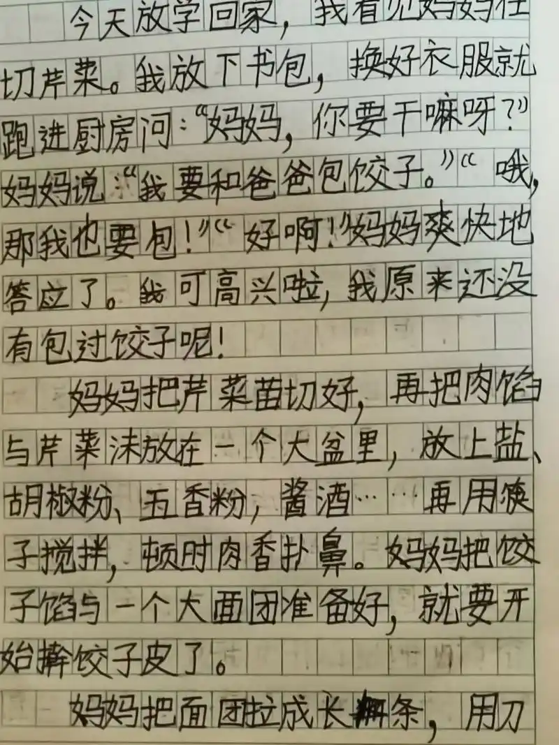 我学会了包饺子 作文记录