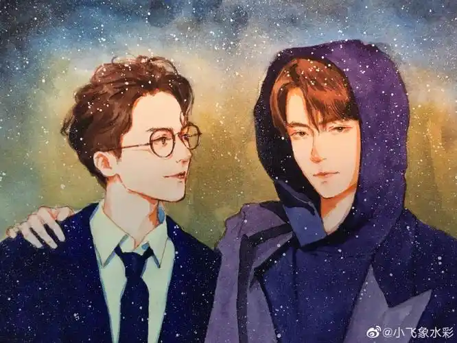 终极笔记##曾舜晞##肖宇梁##曾舜晞肖宇梁芭莎十年之约##水彩