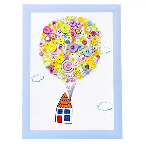 diy手工制作diy星月夜梵高星夜星空名画手工制作活动创意纽扣贴画艺术