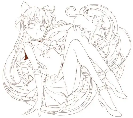 线稿全身漫画卡通人物绘画