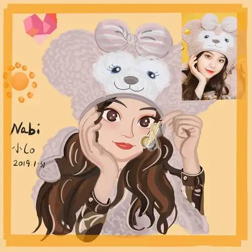 欧阳娜娜卡通插画