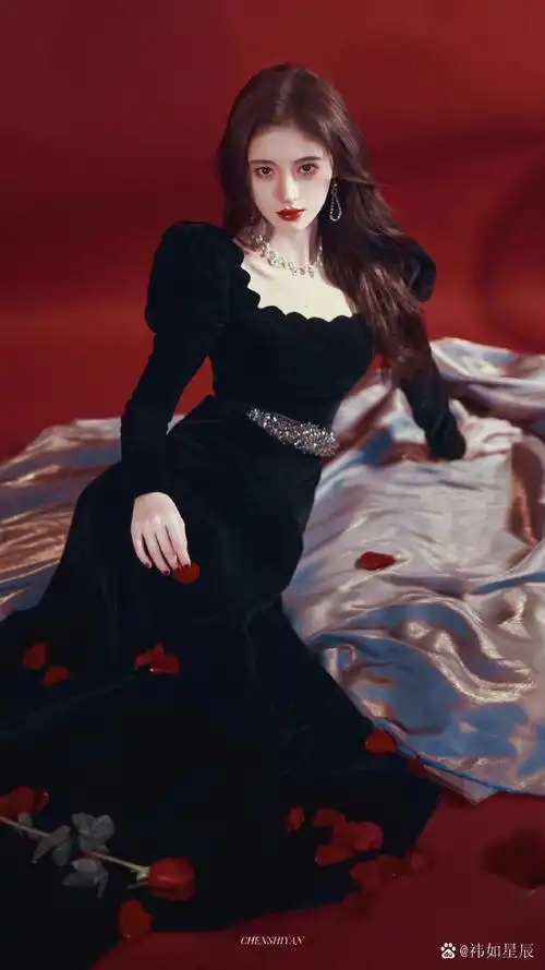 小鞠黑丝绒礼服谁看了不喜欢呀.