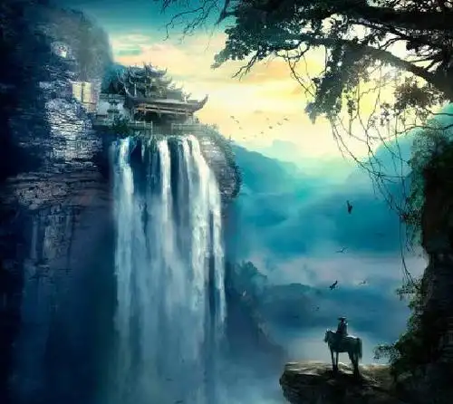 古风:一组中国风动漫场景水彩风景手绘图片分享