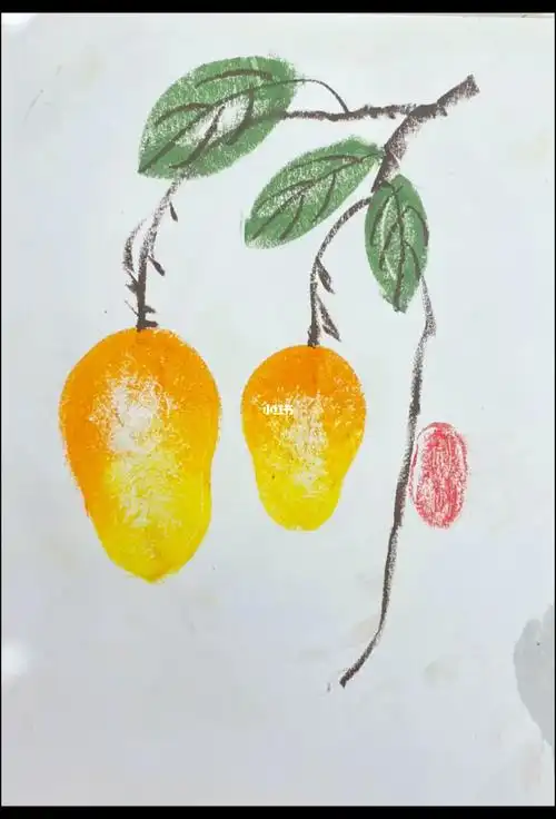 零基础学画画  #创意美术  #新手油画棒画  #芒果  #从零开始学画画