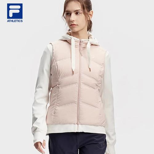 fila斐乐官方女士上衣两件套2023冬季新款保暖羽绒马甲运动外套