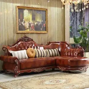 全友欧式真皮沙发头层牛皮