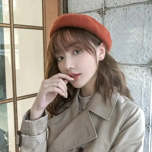 俞兆林时尚粉色贝雷帽胖脸适合的2020年新款帽子女洋气冬季小头围小号