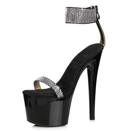 夜店恨天高防水台凉鞋 模特走秀鞋 15cm/厘米超细高跟鞋 表演鞋女