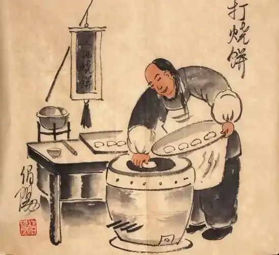 匠人插画:老北京打烧饼?