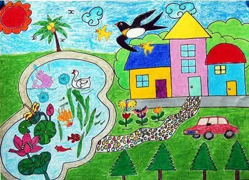 美丽的春天小学生儿童画