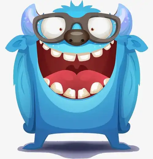 卡通怪兽偷瞄素材免费下载_觅元素
