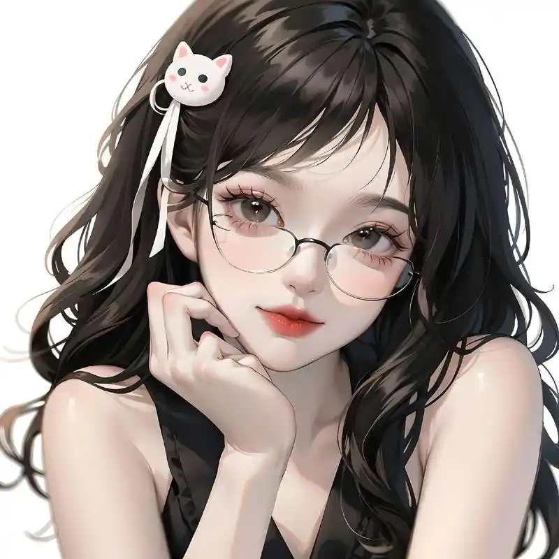 黑发眼镜控61女生头像～||换了个发色～ .