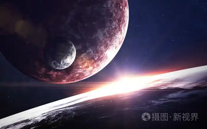 与行星, 恒星和星系中表现的美太空探索外层空间的宇宙场景.