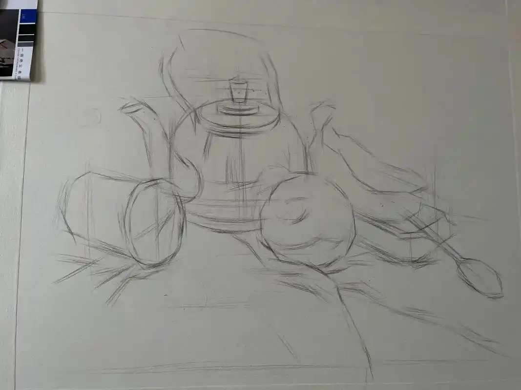 素描静物组合步骤图#素描静物 #零基础学画画 #想画就画 # - 抖音