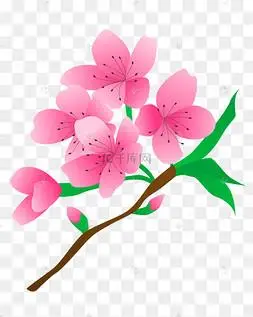 矢量免扣卡通桃花