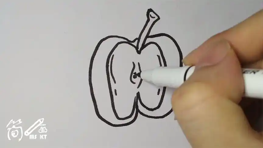 简笔画:教你画被切开的(苹果)