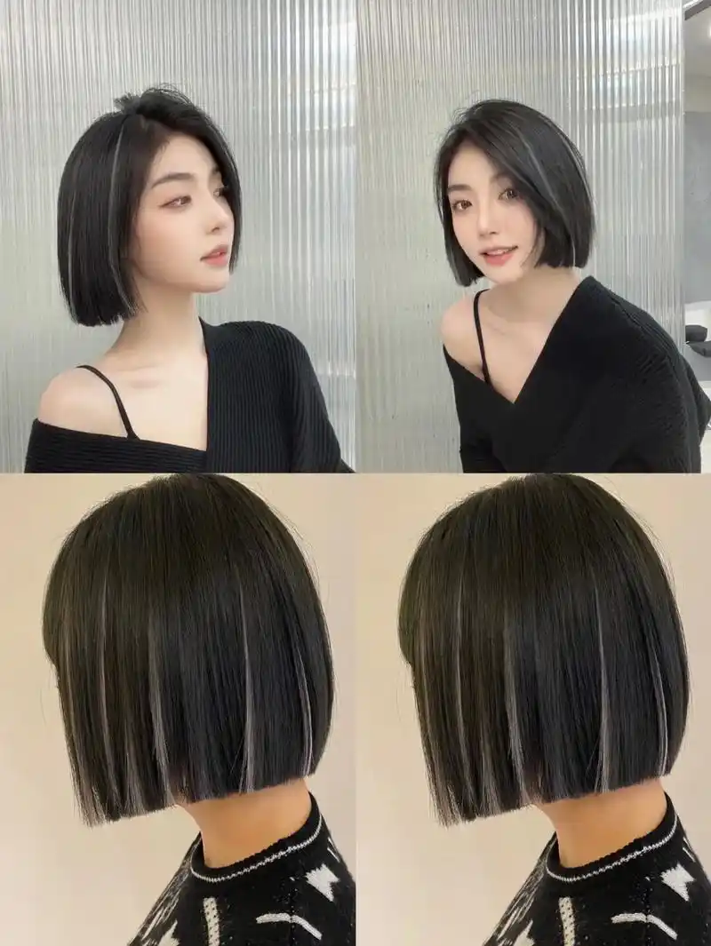 超a短发|灰色挑染|||发量少适合的发型,女生发型推荐,显脸 - 抖音