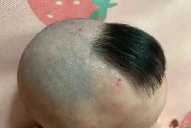 婆婆偷偷给宝宝剃头看到宝宝的新发型妈妈坐不住了