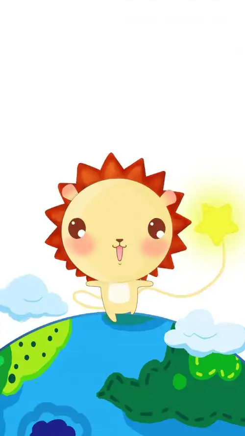 小狮子leo 清新手机壁纸来了哦_动漫卡通手机壁纸_我要个性网